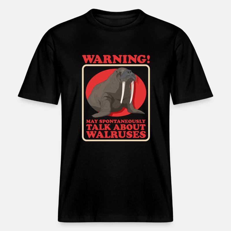 Walrus Walrus Gift -  RELAXED FIT Unisex Organic T-Shirt - black