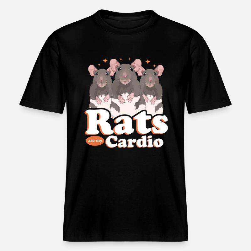 Cadeau de rat propriétaire de rat -  T-shirt unisexe RELAXED FIT en coton bio - noir