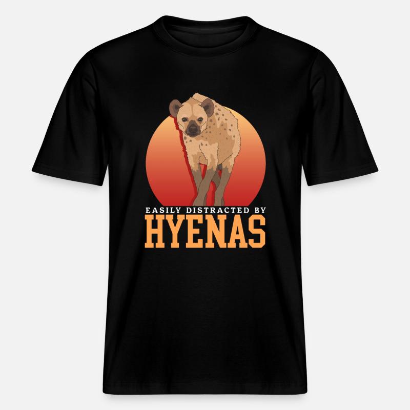 Hyäne Hyänen Tüpfelhyäne Geschenk -  RELAXED FIT Unisex Organic T-Shirt - Schwarz
