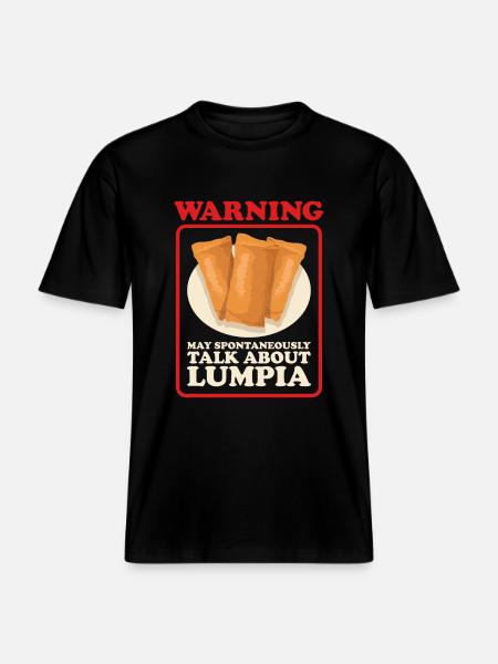 Lumpia Loempia Spring Roll Gift -  RELAXED FIT Unisex Organic T-Shirt - black