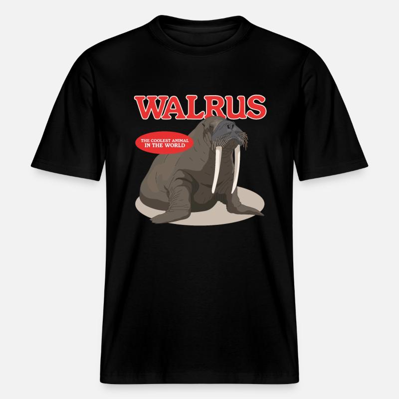 Walrus Walrus Walrus Walrus Gift -  RELAXED FIT Unisex Organic T-Shirt - black