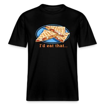Quesadilla Tortillas Quesadillas Gift -  RELAXED FIT Unisex Organic T-Shirt - black - Front - Alina (178cm) & Michal (187cm)