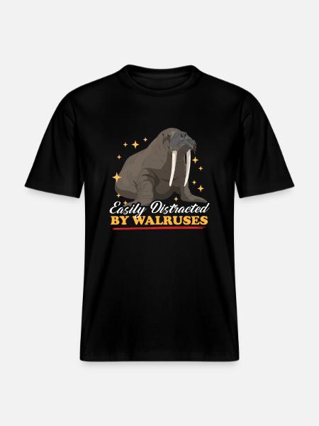 Walrus Walrus Gift -  RELAXED FIT Unisex Organic T-Shirt - black