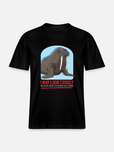 Walrus Walrus Gift - RELAXED FIT Unisex Organic T-Shirt - black