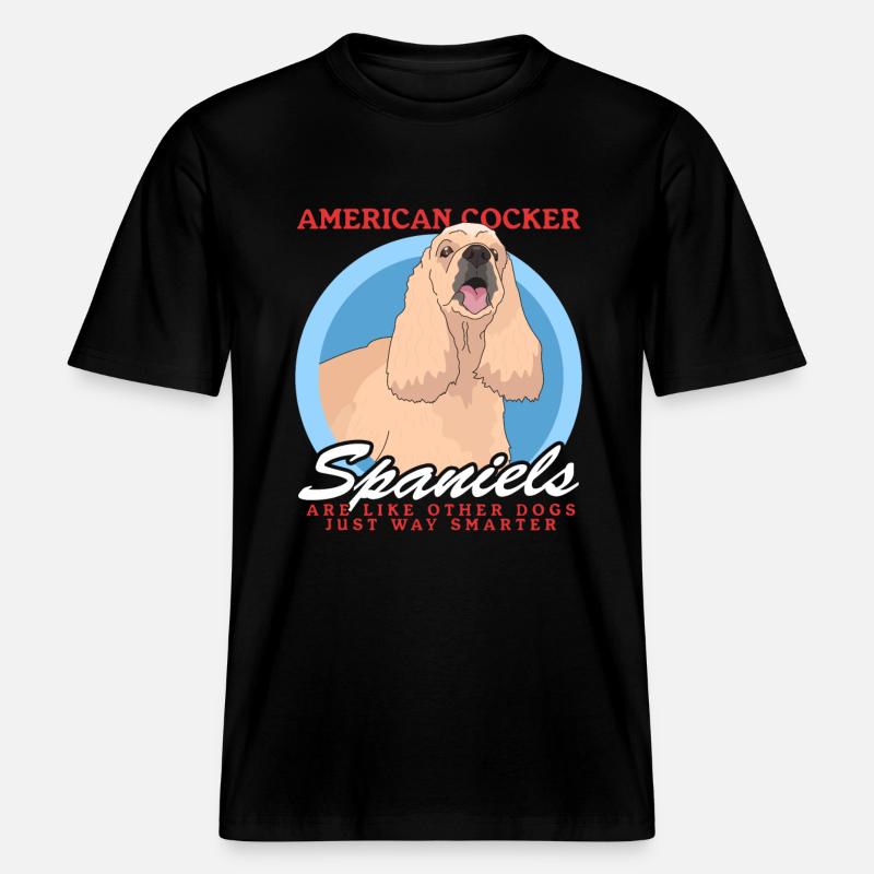 American Cocker Spaniel Gift -  RELAXED FIT Unisex Organic T-Shirt - black