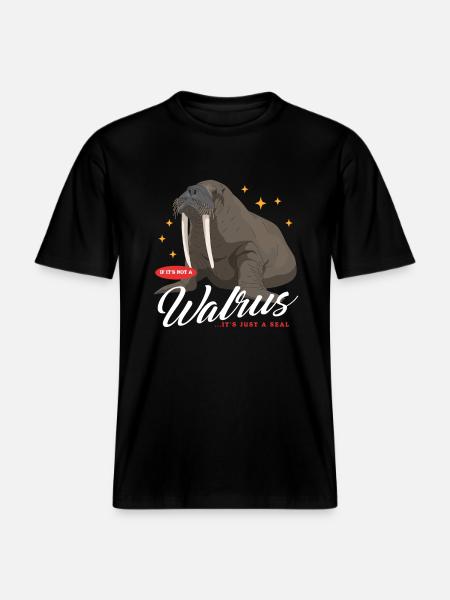 Walrus Walrus Gift -  RELAXED FIT Unisex Organic T-Shirt - black
