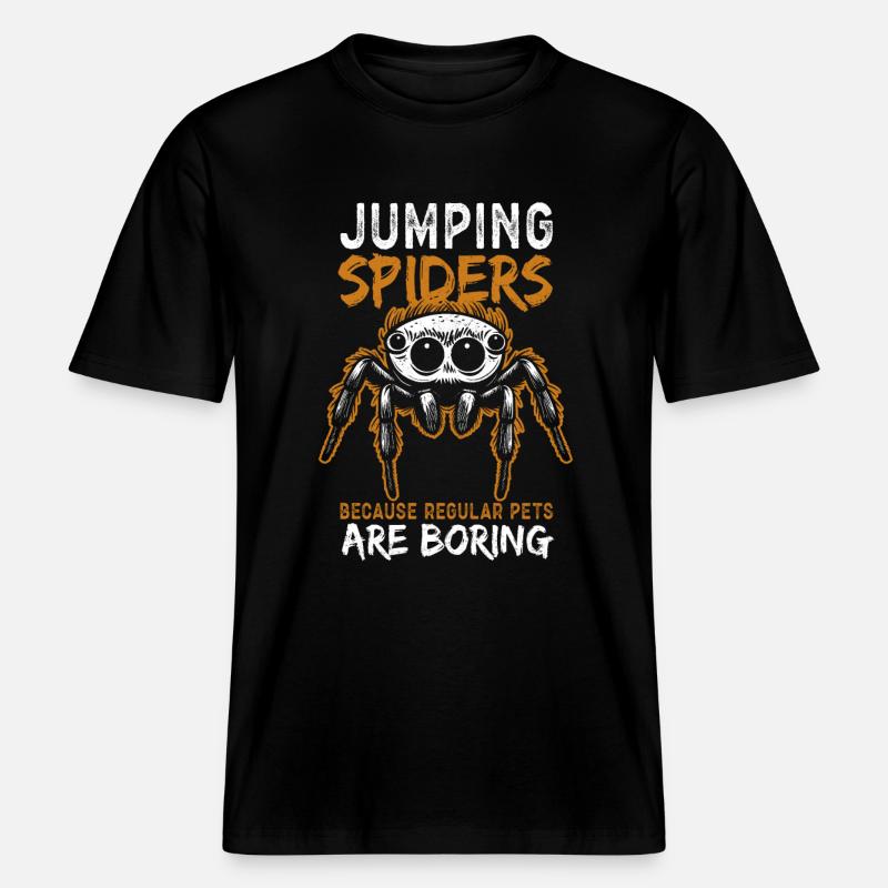 Jumping Spiders Jumping Spider Gifts -  RELAXED FIT Unisex Organic T-Shirt - black
