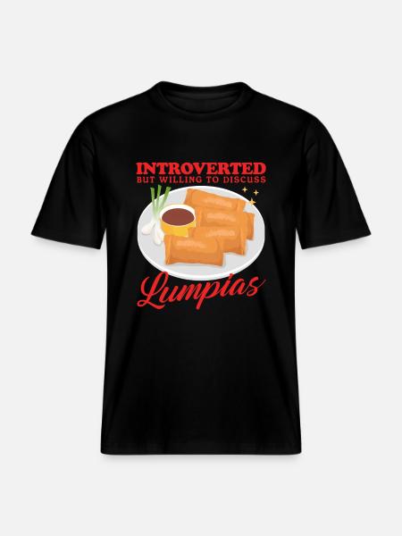 Lumpia Spring Roll Loempia Gift -  RELAXED FIT Unisex Organic T-Shirt - black
