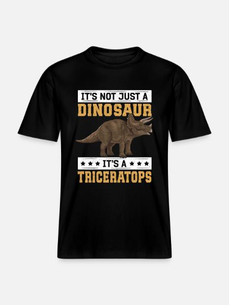 Triceratops Dinosaur Dinos Gift - RELAXED FIT Unisex Organic T-Shirt - black