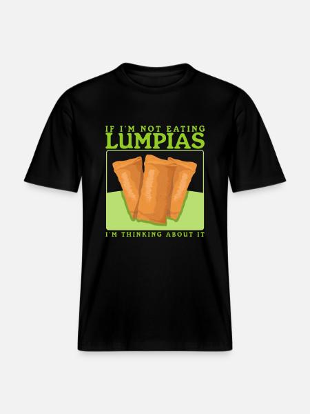 Lumpia Spring Roll Loempia Gift -  RELAXED FIT Unisex Organic T-Shirt - black