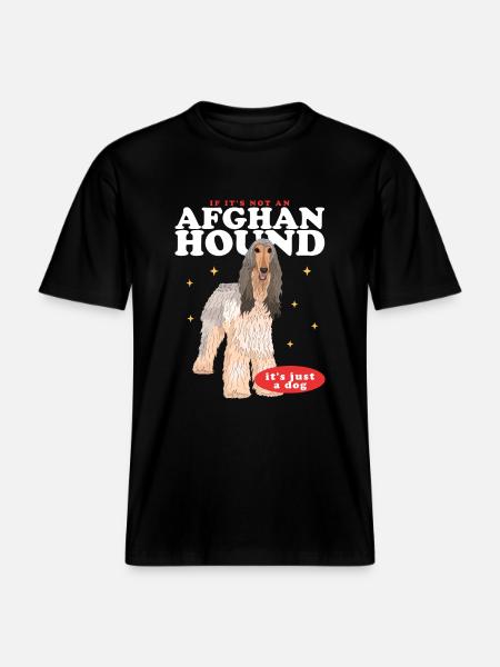 Afghan Greyhound Dog Owner Gift -  RELAXED FIT Unisex Organic T-Shirt - black
