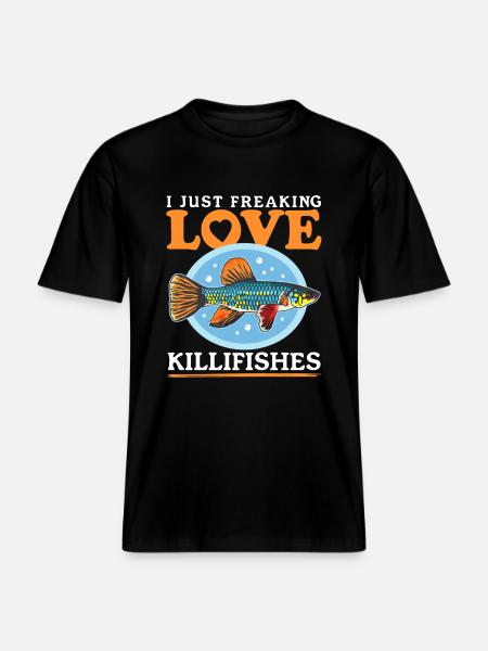 Killifish Egg-laying Toothcarp Fish Gift -  RELAXED FIT Unisex Organic T-Shirt - black