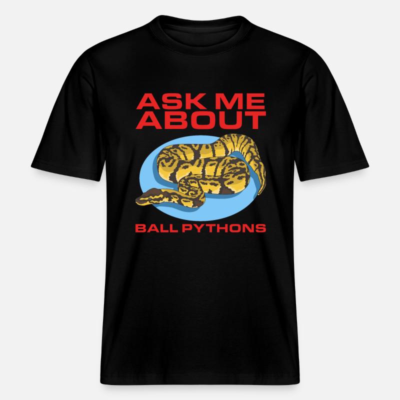 King Python Python Snake Gifts -  RELAXED FIT Unisex Organic T-Shirt - black