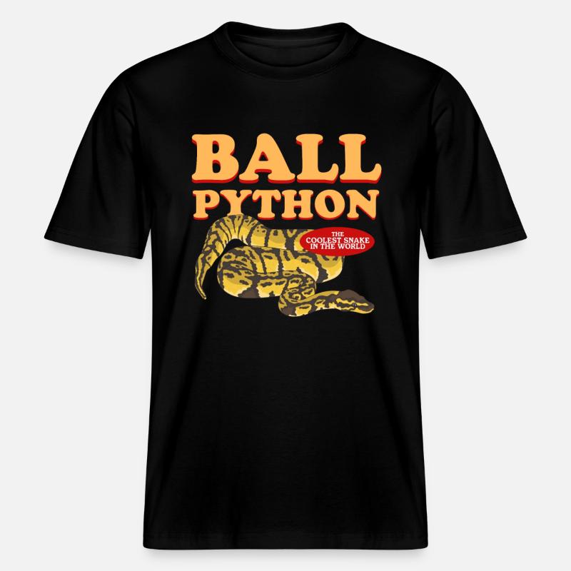 Königspython Python Schlangen Geschenk -  RELAXED FIT Unisex Organic T-Shirt - Schwarz