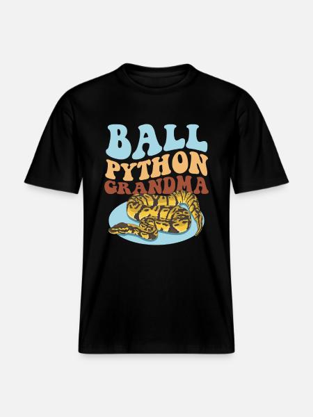 Königspython Oma Python Schlange Geschenk - RELAXED FIT Unisex Organic T-Shirt - Schwarz