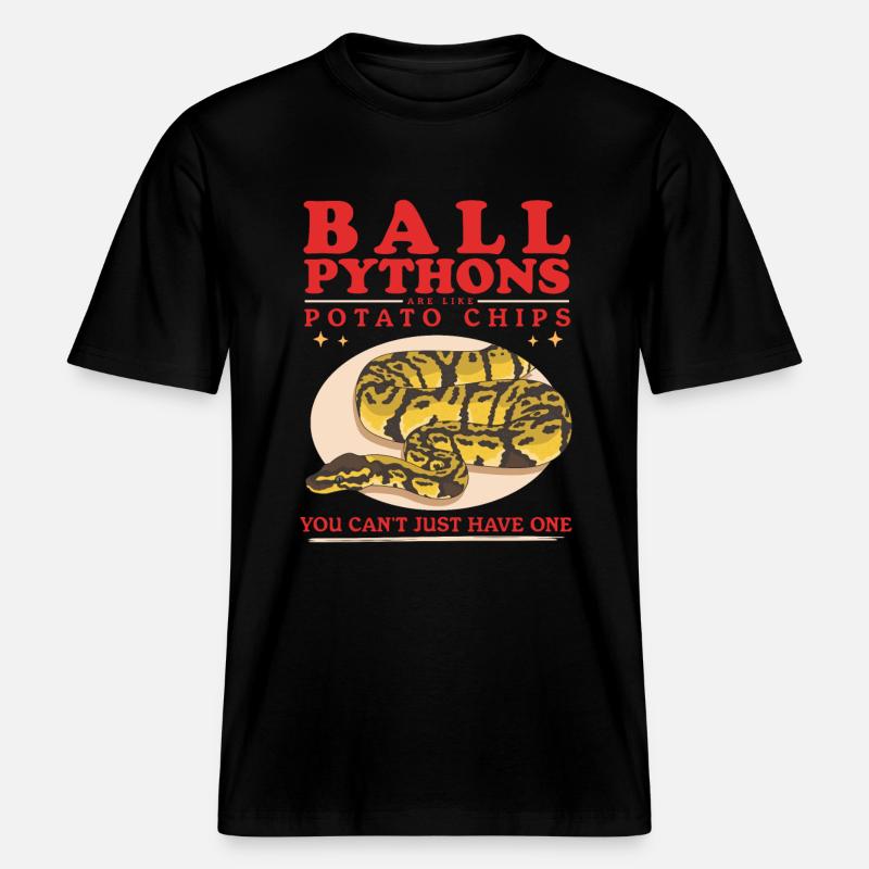 King Python Python Snake Gifts -  RELAXED FIT Unisex Organic T-Shirt - black