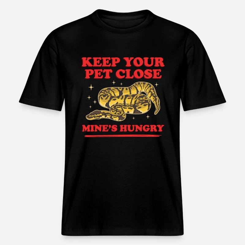 Roi Python Serpent Python Cadeau -  T-shirt unisexe RELAXED FIT en coton bio - noir