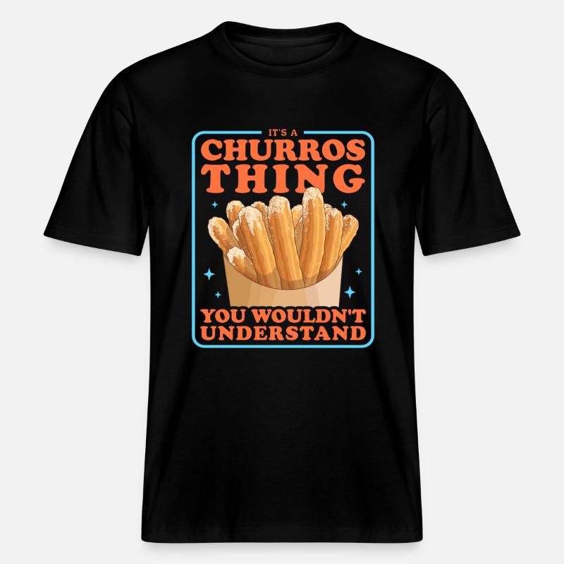 Churros Baker Churro Cadeaux -  T-shirt unisexe RELAXED FIT en coton bio - noir