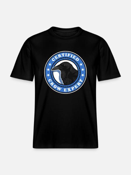 Crows Expert Raven Birds Gift -  RELAXED FIT Unisex Organic T-Shirt - black