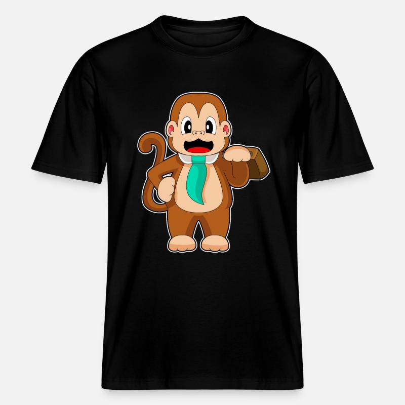 Monkey Entrepreneur Porte-documents -  T-shirt unisexe RELAXED FIT en coton bio - noir