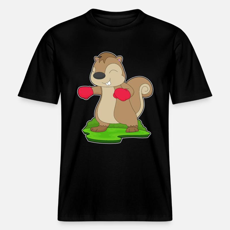 Eichhörnchen Boxer Boxhandschuhe Boxen -  RELAXED FIT Unisex Organic T-Shirt - Schwarz