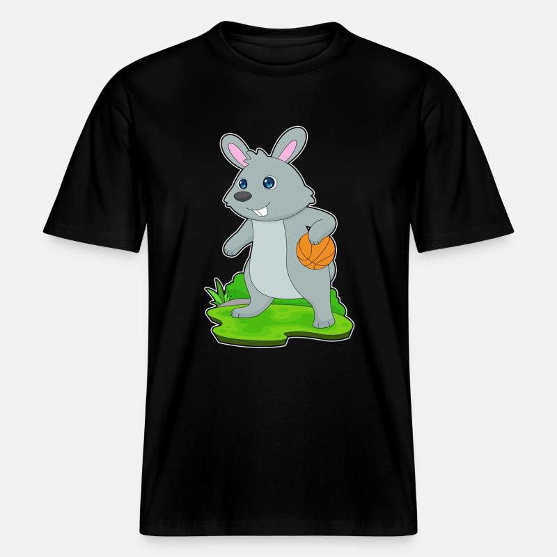 Bunny Basketteur Basketteur -  T-shirt unisexe RELAXED FIT en coton bio - noir
