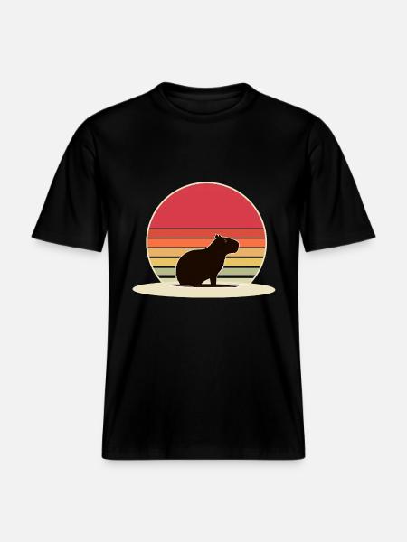 Capybara - RELAXED FIT Unisex Organic T-Shirt - Schwarz