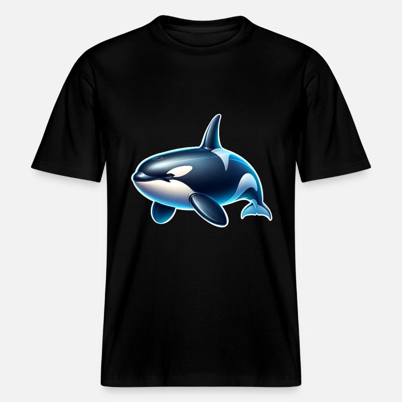 Orca Killer Whale - RELAXED FIT Unisex Organic T-Shirt - black