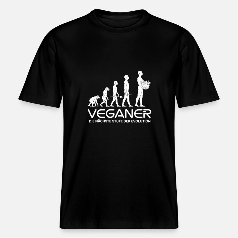 Veganer – Nächste Stufe der Evolution -  RELAXED FIT Unisex Organic T-Shirt - Schwarz