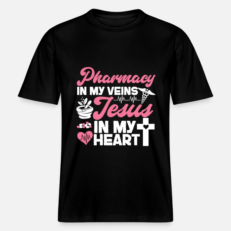 Pharmacy Tech Technician - RELAXED FIT Unisex Organic T-Shirt - black