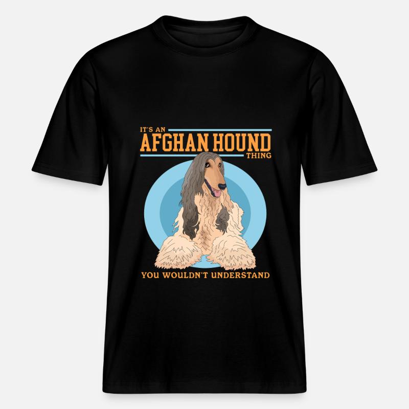 Afghanischer Windhund Hunde Geschenk -  RELAXED FIT Unisex Organic T-Shirt - Schwarz