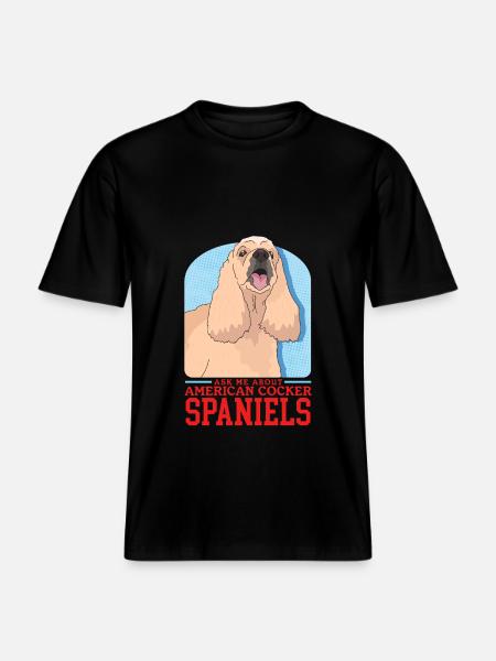 American Cocker Spaniel Gift -  RELAXED FIT Unisex Organic T-Shirt - black