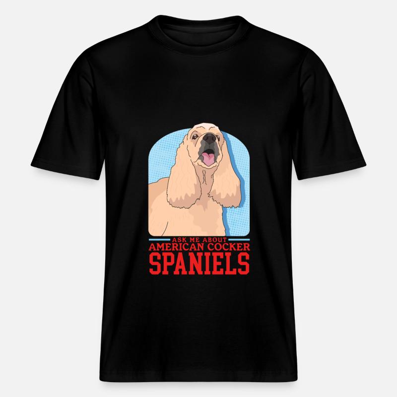 American Cocker Spaniel Gift -  RELAXED FIT Unisex Organic T-Shirt - black
