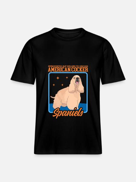 American Cocker Spaniel Gift -  RELAXED FIT Unisex Organic T-Shirt - black