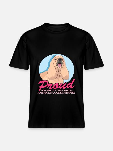 American Cocker Spaniel Mom Gift - RELAXED FIT Unisex Organic T-Shirt - black