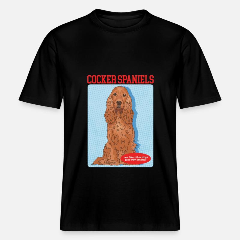 Cocker Spaniel Cockerspaniel Hund Geschenk -  RELAXED FIT Unisex Organic T-Shirt - Schwarz