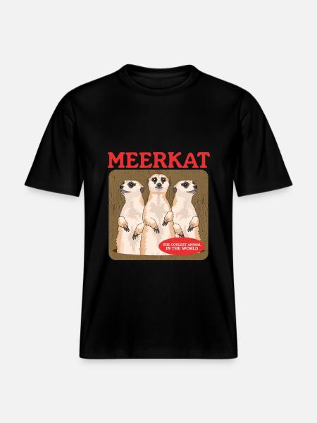 Suricate Mignon Cadeau de suricate -  T-shirt unisexe RELAXED FIT en coton bio - noir
