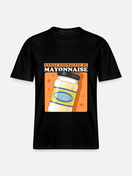 Mayonnaise Mayo Lover Gift -  RELAXED FIT Unisex Organic T-Shirt - black