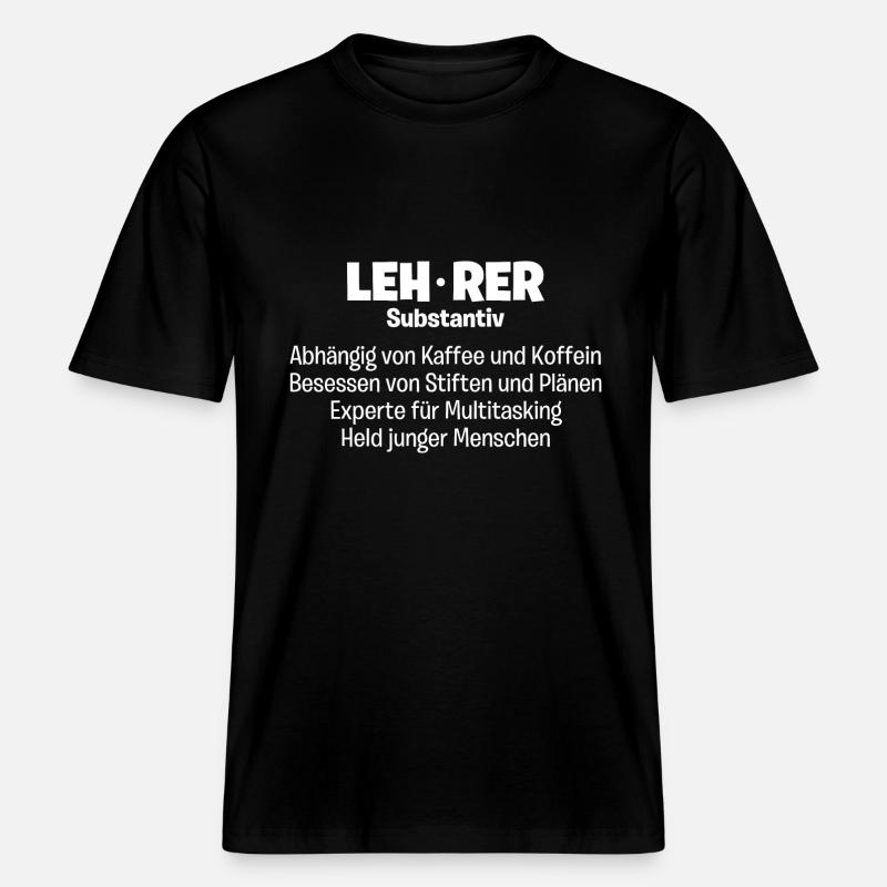 Lehrer Substantiv Experte, Held - RELAXED FIT Unisex Organic T-Shirt - Schwarz