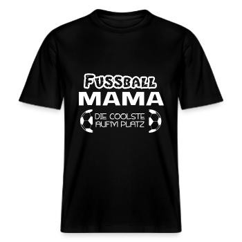 Soccer Mom The Coolest On The Pitch -  RELAXED FIT Unisex Organic T-Shirt - black - Front - Alina (178cm) & Michal (187cm)
