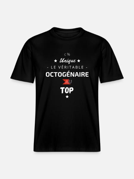 Le véritable Octogénaire au top - T-shirt unisexe RELAXED FIT en coton bio - noir