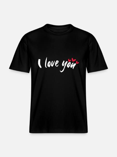 i love you - RELAXED FIT Unisex Organic T-Shirt - black
