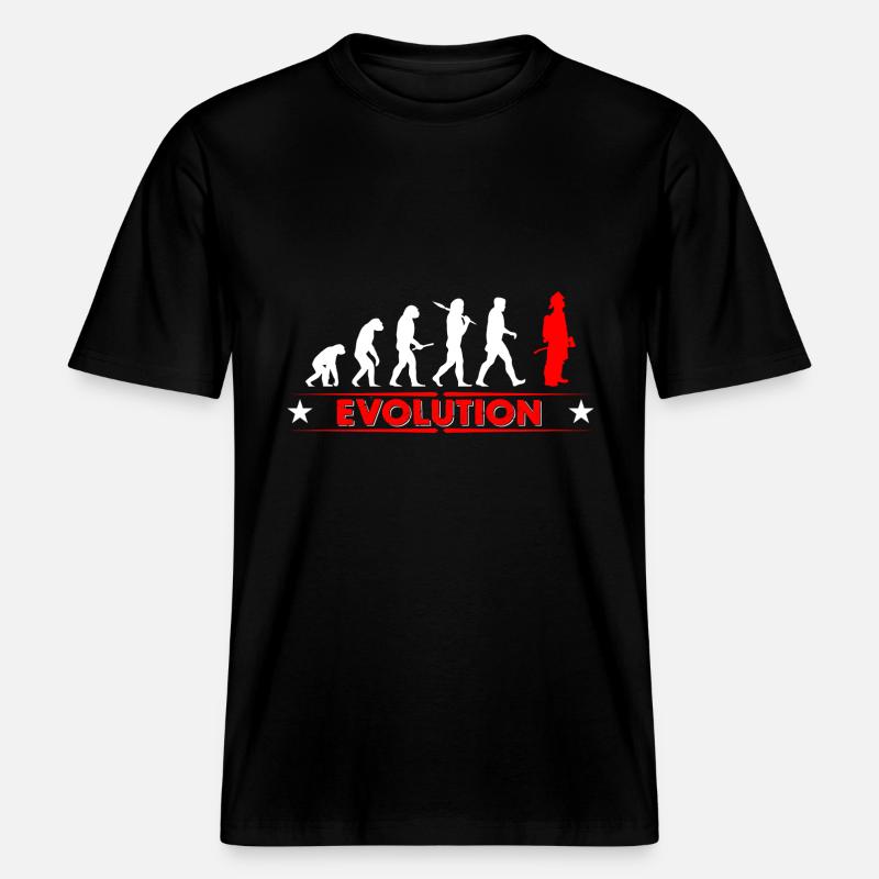 Fire evolution - red/white -  RELAXED FIT Unisex Organic T-Shirt - black