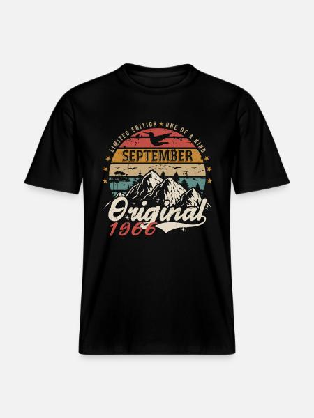 Retro 1966 September Vintage September 1966 Gave -  Økologisk unisex T-shirt RELAXED FIT - sort
