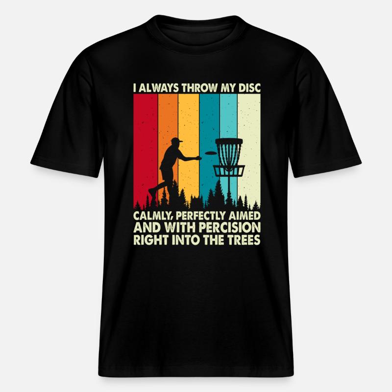 Discgolf Disc Golf -  T-shirt unisexe RELAXED FIT en coton bio - noir