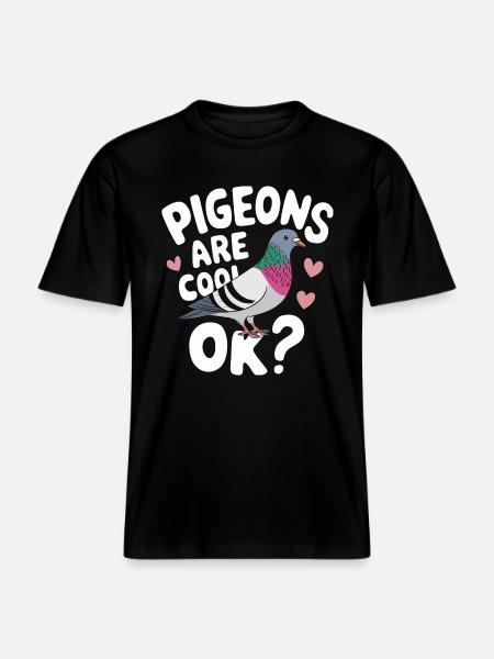 Taube Tauben Tier Vogel - RELAXED FIT Unisex Organic T-Shirt - Schwarz