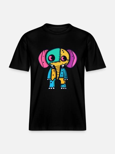 Elephant Halloween Animal -  RELAXED FIT Unisex Organic T-Shirt - black