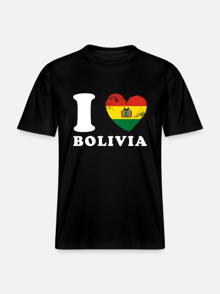 I love Bolivia -  RELAXED FIT Unisex Organic T-Shirt - black