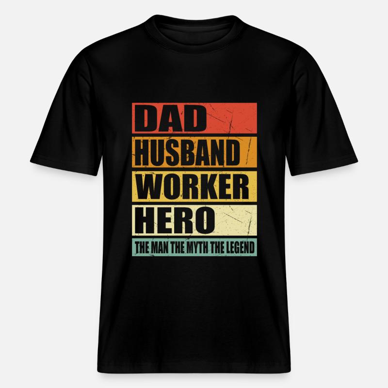 Vater Ehemann Arbeiter Held -  RELAXED FIT Unisex Organic T-Shirt - Schwarz