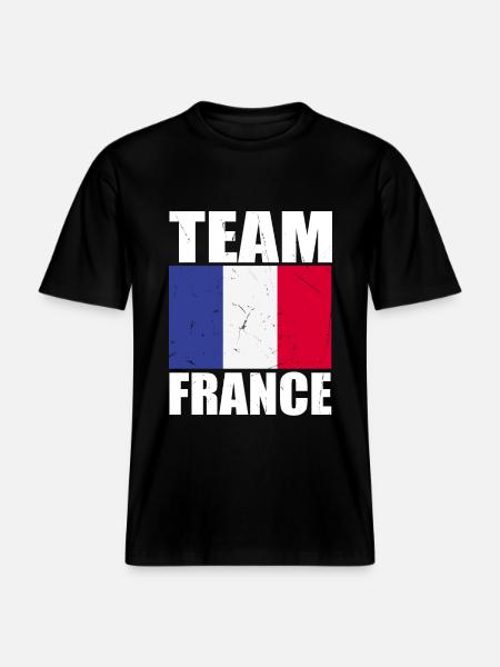 Team Frankreich Fußball -  RELAXED FIT Unisex Organic T-Shirt - Schwarz